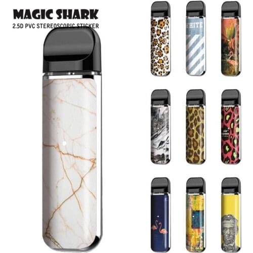 Magic Shark Leopard White Flamingo Painting Stone Vape Kit Case Sticker Wrap Film Cover for Smok Novo New Arrival