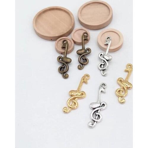 Fashion 17 PCS 32*11.5mm Metal Zinc Alloy Music note Charms Fit Jewelry Music Pendant Charms Makings