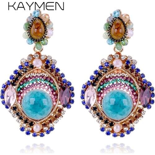 Fashion Girls Luxury Rhinestones, Crystal, Ceramic Handmade Drop Earrings Wedding, Party, Gift Statement Earrings EA-04124