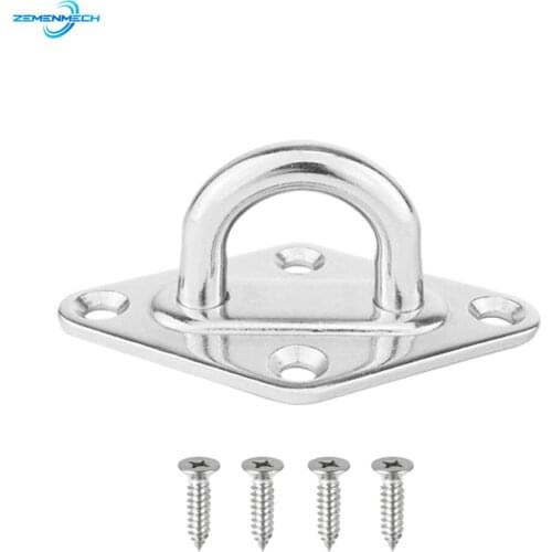 Marine Hardware 304 Stainless Steel Diamond Shaped Pad Eye Plates Staple Ring Hook Shade Sail Tie Down Rigging Boat Accessories