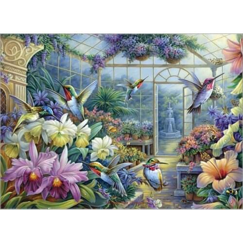 Antique Greenhouse - Counted Cross Stitch Kits - Handmade Needlework Embroidery 14 ct Aida Cross Stitch Sets