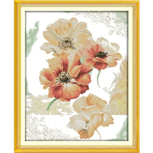 Joy sunday cross stitch kits rose flower pattern design cotton silk thread 14ct 11ct canvas embroidery DIY needlework