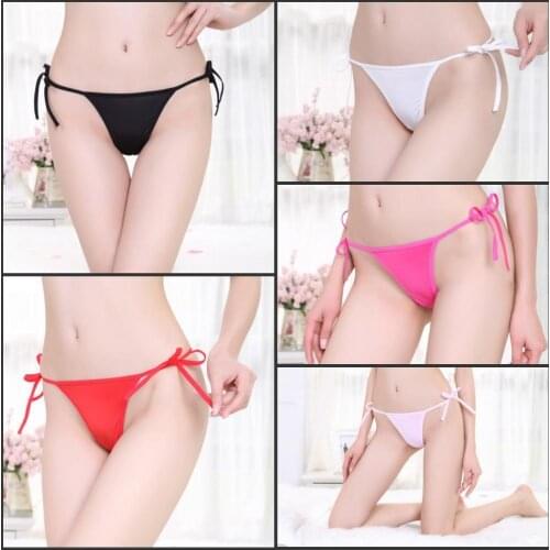 Sexy panties ladies solid color underwear large size sexy thong rope straps briefs low waist temptation bikini underwear