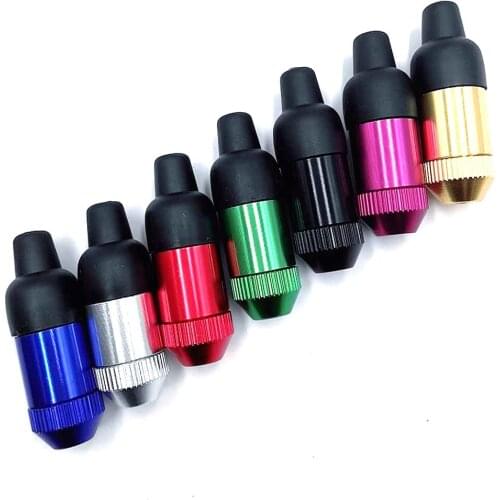 19mm Snorter Portable Nasal Tube 1Pc Mini Rubber Snuff Bottle Metal Nipple Pipe For Smoking Tobacco Herb Gift Weed Accessories
