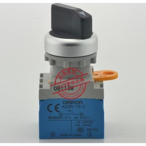 [ SANY ] 22mm metal ring selector switch A22RS-2M-10 2 file locking 1NO--10PCS/LOT
