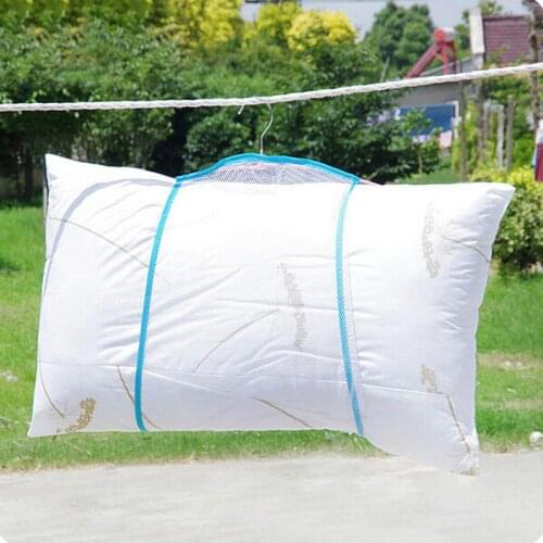 Net Mesh Pillow Drying Rack Foldable Toys Doll Hanger Home Dormitory Balcony Hanging Clothes Dryer Wardrobe Cushion Storage Bag