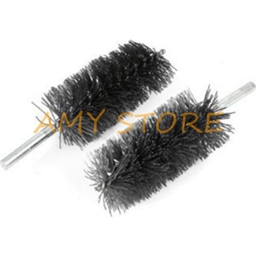 2pcs 50mm Brush Diameter Steel Wire Pipe Tube Bottle Cleaning Chimney Brushes 8mm Shank