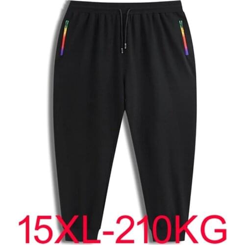 Spring Autumn Men sports pants sweatpants plus size 8XL 11XL 12XL 15XL Big size oversize pants elasticity zipper loose 85-210KG