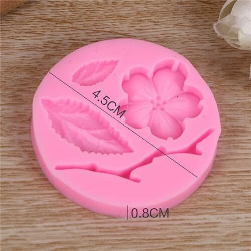 1PC Silicone Cake Mold Soap Chocolate Stencils Kitchen Pastry Bakeware Tools Silicone Forms Peach Blossom Shape Fondant Moulds