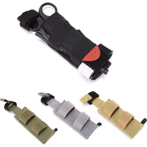 Tourniquet Pouch Holder TQ Pull Elastic Tab Emergency Tactical Medical Tourniquet Storage Bag First Aid Slow Release Buckle