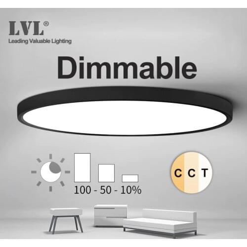 LED Dimmable Panel Light 36W 45W 220V Preset 2800K 4000K 5000K For Bedroom Livingroom Bathroom Modern Panel Light