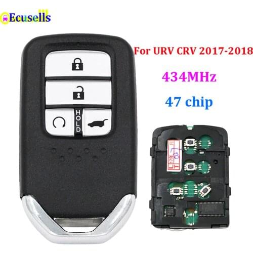 Smart Keyless Entry Remote Key Fob 4 Button 433MHz 47 Chip for Honda URV CRV 2017 2018 Complete Key Fob