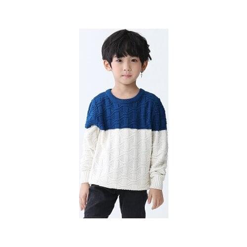 Knitted Sweaters for Boy Casual Student Autumn And Winter O-neck Warm Thick Tops Handsome Kids Mixed colors Clothing