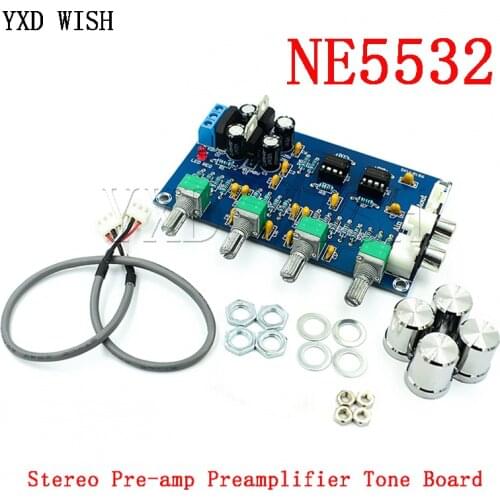 XH-M164 NE5532 Stereo Pre-amp Preamplifier Tone Board Audio 4 Channels Amplifier Module 4CH Control Circuit Telephone Preamp