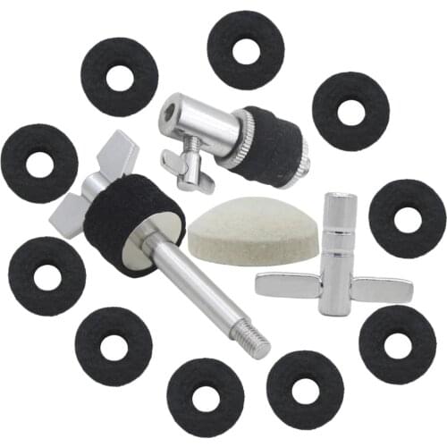 Drum Kit Parts Hi-hat Stand Screw+Drum Key+Cymbal Clutch+Pedal Beater Hammer Head+Cymbal Felt Pads