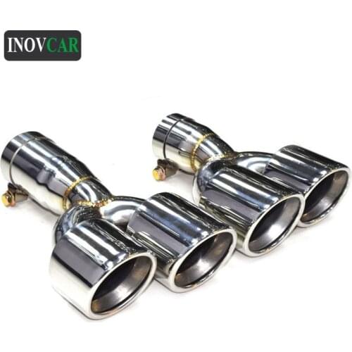 1 Pair Stainless Steel Exhaust Tailtip Pipe Muffer Tips For BMW X3 2020 Double Back Tip Car Accessories