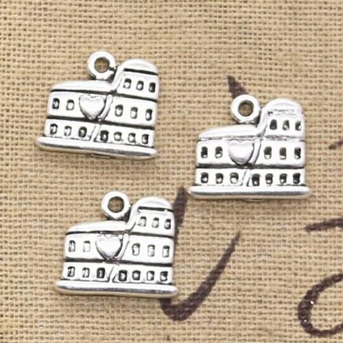 15pcs Charms Roman Colosseum Rome Italy 16x13mm Antique Making Pendant fit,Vintage Tibetan Silver color,DIY Handmade Jewelry
