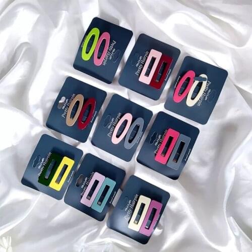 2PCS/SET BB Hair Clip High Quality Exquisite Unique Big Party Scrub Beautiful Solid Candy Color 2019 New Arrival