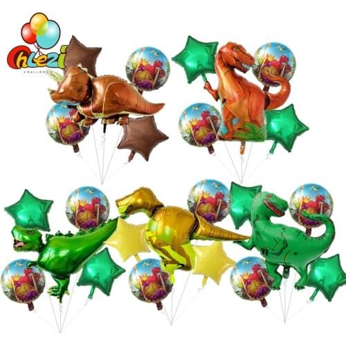 5pcs Big Dinosaur Foil Balloon Baby Shower Birthday Party jurassic world Decorations animal balloons Kids Children Gift Globos