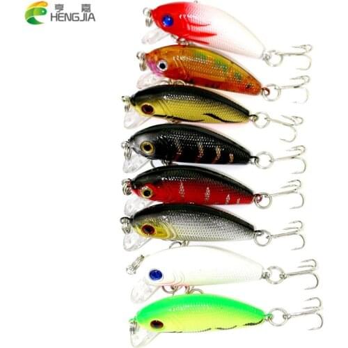 HENGJIA 8pcs hard diving minnow fishing lure bass wobbler pike carp trout perch catfish fishing bait pesca fishing tackle
