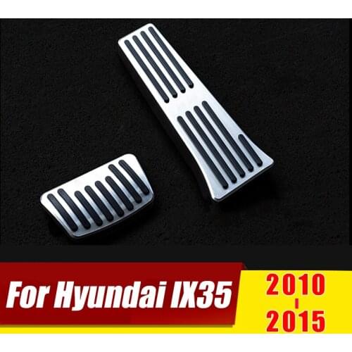For Hyundai IX35 2010 2011 2012 2013 2014 2015 AT Aluminium Car Styling Accelerator Pedal Brake Pedals Cover Case Accessories