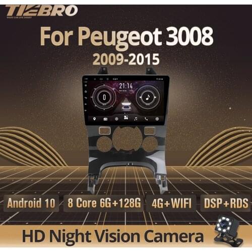 2DIN Android10.0 Car Radio For Peugeot 3008 2009-2015 Stereo Receiver GPS Navigation Car Receiver DSP Auto Radio NO 2DIN DVD IGO