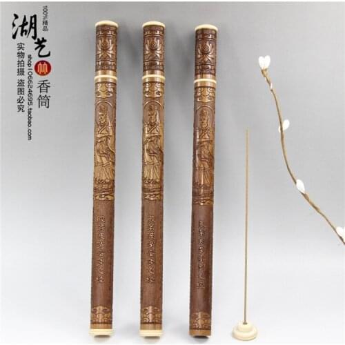 Boutique African rosewood carving the view sound theheart sutra 8 g with fragrant incense cone teachers appliance box tube