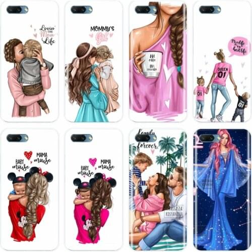 Brown Hair Baby Mom Girl Queen Cover Soft Silicone TPU Phone Case For Huawei MATE 7 8 9 10 20 pro Honor 8 9 10 V10 NOTE10 lite