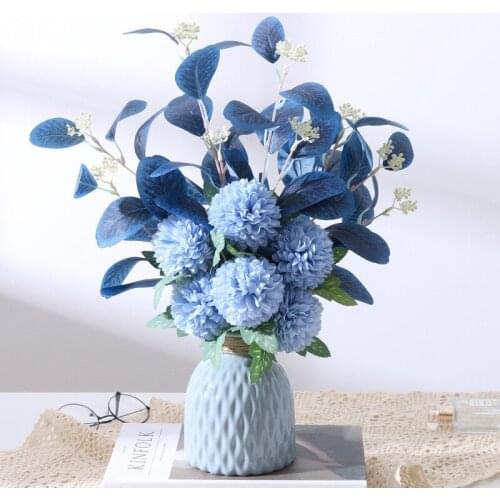 Nordic Flower Bouquet Anemone Wedding Bridal Bouquet Silk Artificial Flower Srapbook Home Party Decoration Fake Flower 47cm long