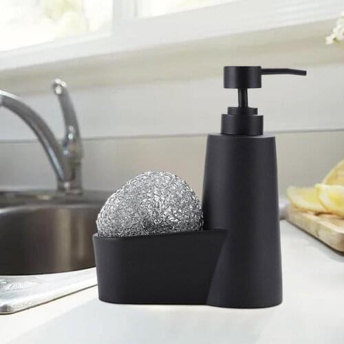 Bottles Liquid Soap Dispenser Bottle Multiple With Steel Sponge Scrubber For Kitchen Sink For Holding Liquid Durable For Home