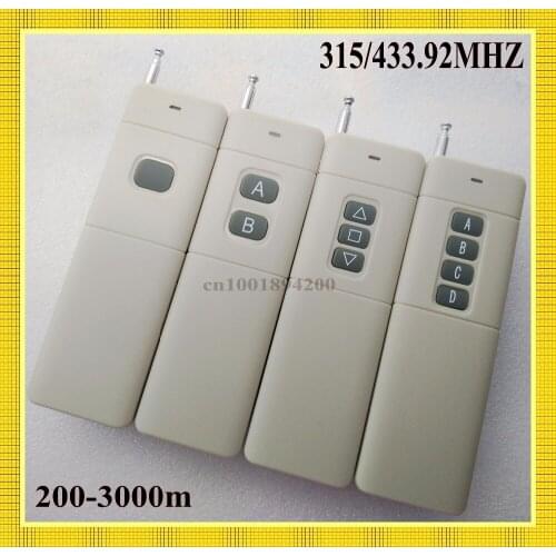3000M Signal Distance 2/4/6/8/12CH/ Buttons RF Wireless Remote Control/Radio Controller/Transmitter 315/433.9MHZ IC PT2260 4.7M