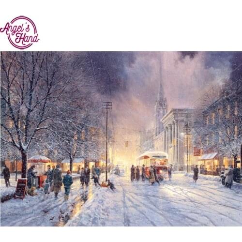 DIY 5D Diamond Mosaic Diamond Painting Cross Stitch Set Diamond Embroidery Scenery Home Decoration Winter landscape Gifts