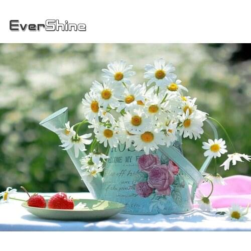 Evershine Diamond Embroidery Daisy 5D DIY Full Square Drill Flowers Cross Stitch Mosaic Painting Kit Home Decoration