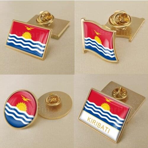 Coat of Arms of Kiribati Map Flag National Emblem Brooch Badges Lapel Pins