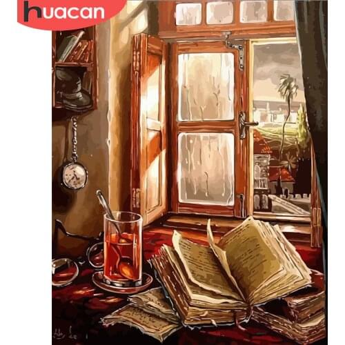 HUACAN Paint By Number House Drawing On Canvas Gift DIY Pictures By Numbers Scenery Kits Hand Painted Painting Art Home Decor