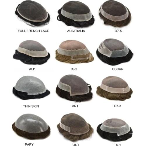 Customized Mens Toupee Mens Hairpiece Hair Replacement Systems Human Hair Unit