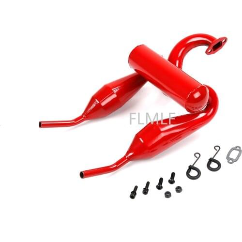 Double Exhaust Pipe Tuning Tube Set Fit for 1/5 Losi 5ive-t Rovan LT King Motor X2
