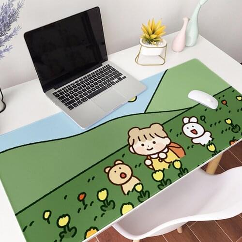 90x40cm 35.43x15.74 Inch Super Large Size Cute High Definition Cartoon Outdoor Outing Pattern Table Mat Non-slip Mouse Pad