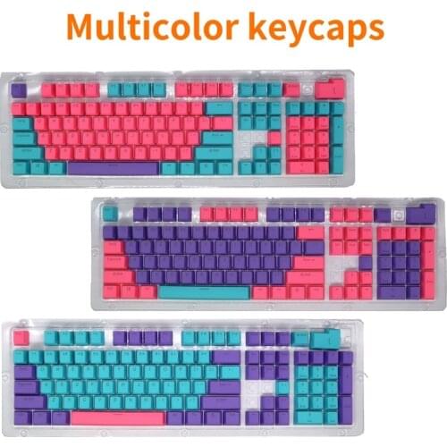 Mechanical Keyboard Keycaps PBT OEM Profile Double Shot Transparent Backlit 104 Keys for 61 68 87 Layout Mini Keyboard