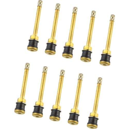 Set of 10 Brass Metal Tire Valve Stems TR571, Universal Tyre Valve Stems for Cars, Trucks, Motorcycles, Easy to Install