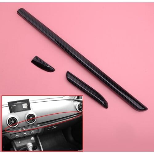 1 Set Carbon Fiber Style LHD Center Console Dashboard Panel Trim Strip Fit for Audi A3 8V S3 2013-2015 2016 2017