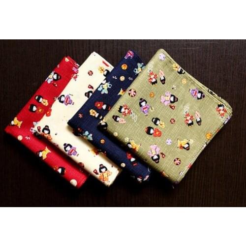 Good quality Japanese handkerchiefs,Puppet design,100% cotton Thicken fabric,Male and female General pocket squares hankerchief