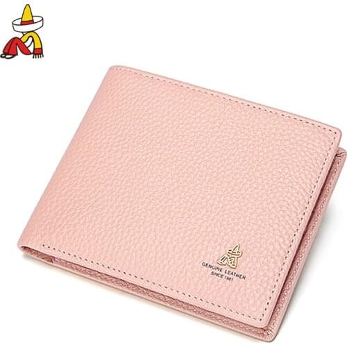 Mexican Wallet Womens Short Thin Leather 2021 New Korean Style Simple Ladies Wallet Student Cute Small multi-color Wallet