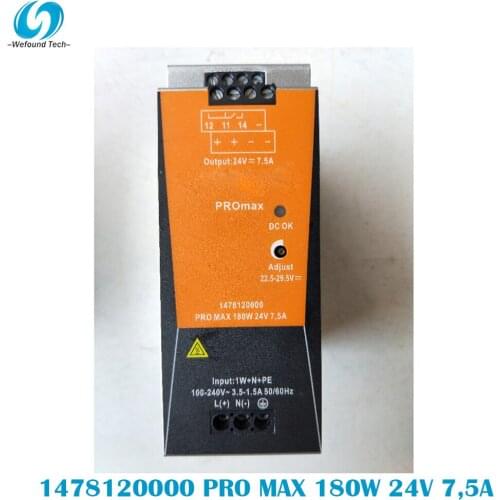 Original Weidmüller 1478120000 PRO MAX 180W 24V 7,5A Rail Switching Power Supply Single Phase, 100% Tested BeforeShipment