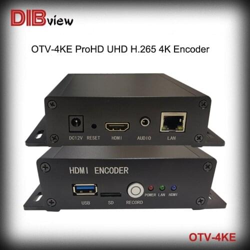 OTV-4KE Dibview Facebook TO IP RTMP HLS RTSP HTTP UDP SRT 4K UHD Record H.265 H.264 Video Streaming IPTV OTT Encoder