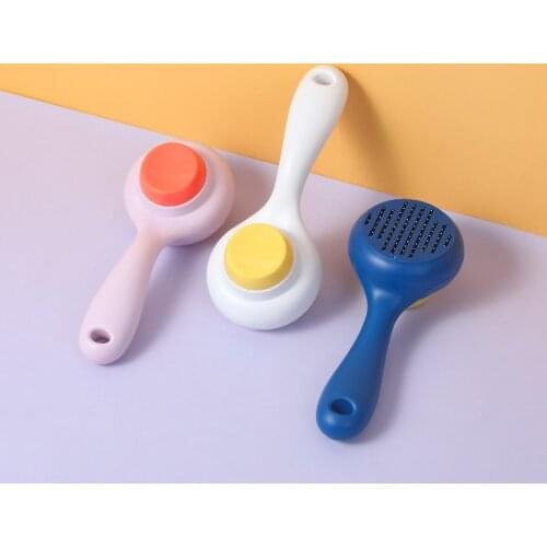 Plastic Dog Cat Pets Self Cleaning Slicker Brush Comb Pet Dog Cat Grooming Tools Hair Shedding Combs D2207