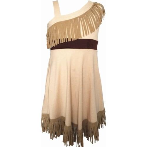 Girls Tassel Dress Christmas Halloween Soft Princess Party Show Dress Cosply Comfy Birthday Sun Twirl Dresses