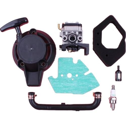 Carburetor Gasket & Recoil Pull Starter Air Fuel Filter Element & Oil Hose Spark Plug Set Fit Honda GX25 GX 25 Trimmer Parts