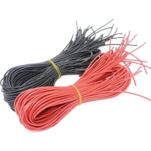 Silicone Cable,10M Heatproof Soft Silicone Rubber Wire Cable Red/Black Flexible(5M red and 5M black) For RC Car Truck Plane Toys