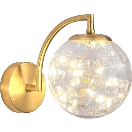 Nordic Modern Wall Lamp Beside Bedroom Glass Ball LED Wall Lights Fixtures Wandlamp Indoor Lighting Bathroom Mirror Stair Light